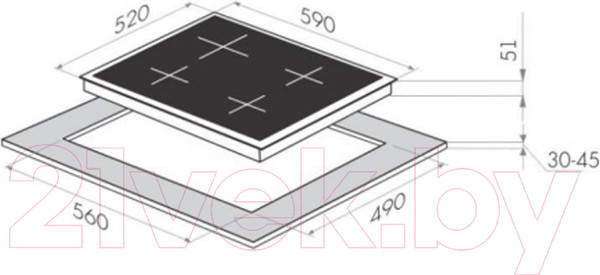 Изображение товара Газовая варочная панель HOMSair HGS643GS