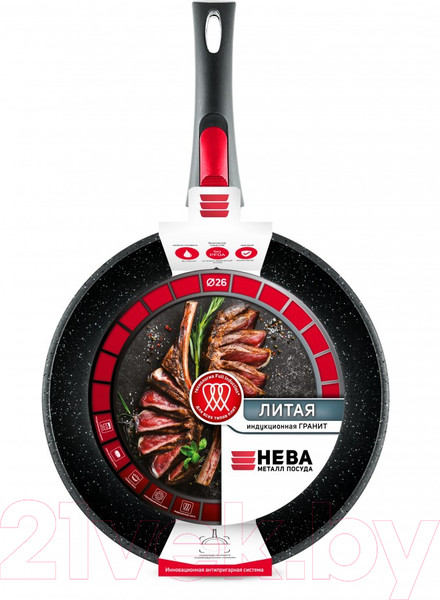 Изображение товара Сковорода Нева Металл Посуда Литая Индукция Гранит L18026i