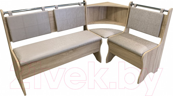 Изображение товара Уголок кухонный мягкий Анмикс Ладога-1 (дуб сонома/кожзам капучино)