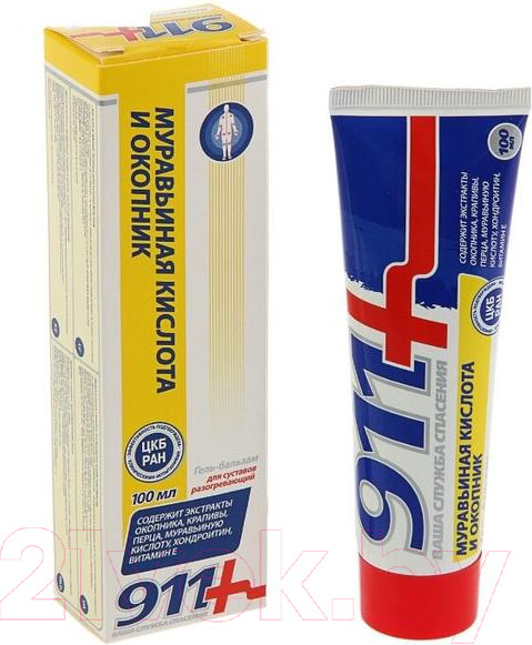 Изображение товара Бальзам для тела 911 Муравьиная кислота и окопник (100мл)