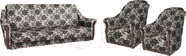 Изображение товара Комплект мягкой мебели Асмана Анна (рогожка вензель коричневый)