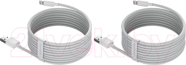 Изображение товара Набор кабелей Baseus TZCALZJ-02 (1.5м, белый)