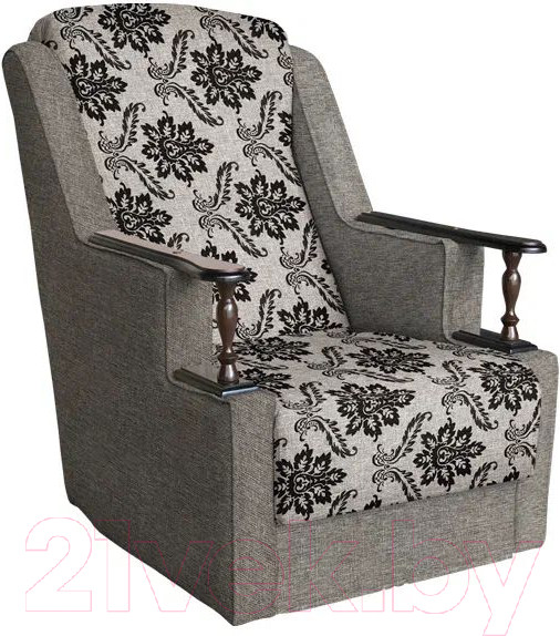 Изображение товара Комплект мягкой мебели Асмана Анна (деревянные подлокотники/рогожка вензель коричневый/рогожка беж)