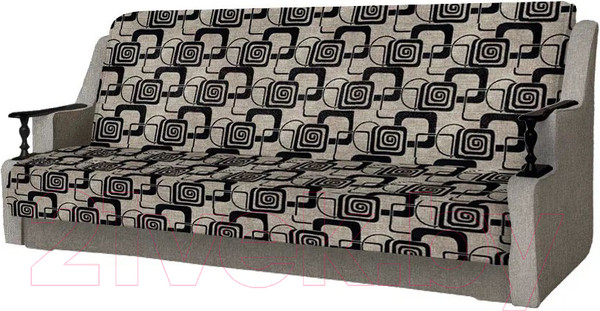 Изображение товара Комплект мягкой мебели Асмана Анна (деревянные подлокотники/рогожка кубики коричневые/рогожка беж)