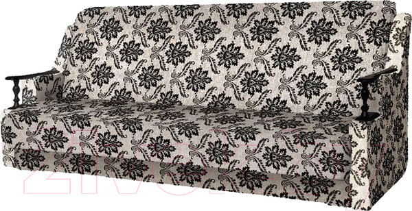 Изображение товара Комплект мягкой мебели Асмана Анна (деревянные подлокотники/рогожка вензель коричневый)