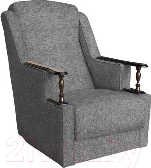 Изображение товара Комплект мягкой мебели Асмана Анна (деревянные подлокотники/рогожка серая)