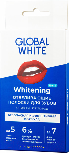 Изображение товара Полоски для отбеливания зубов Global White Teeth Whitening Strips (2шт)