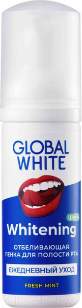 Изображение товара Пенка для отбеливания зубов Global White Whitening Foam Oral Care (50мл)