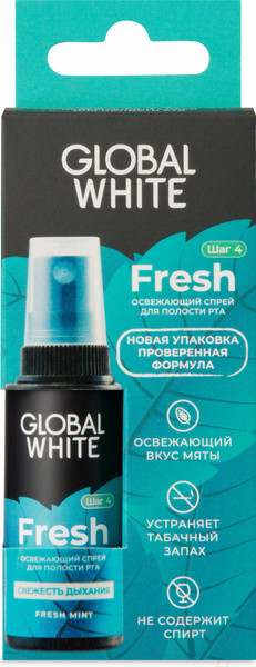 Изображение товара Спрей для полости рта Global White Fresh Освежающий (15мл)
