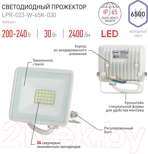 Изображение товара Прожектор ЭРА LPR-023-W-65K-030 / Б0054641