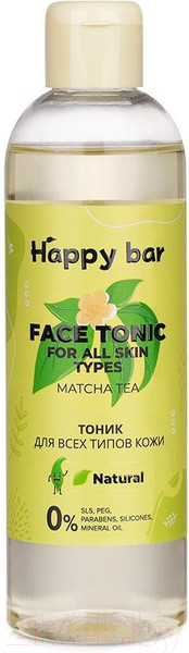 Изображение товара Тоник для лица Happy Bar Для всех типов кожи Естественное сияние Чай Матча  (250мл)