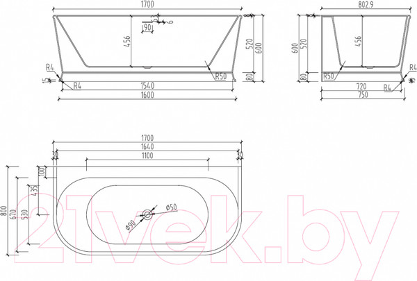 Изображение товара Ванна акриловая Abber AB9276