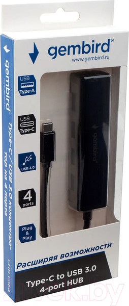 Изображение товара USB-хаб Gembird UHB-C364 (4 порта)