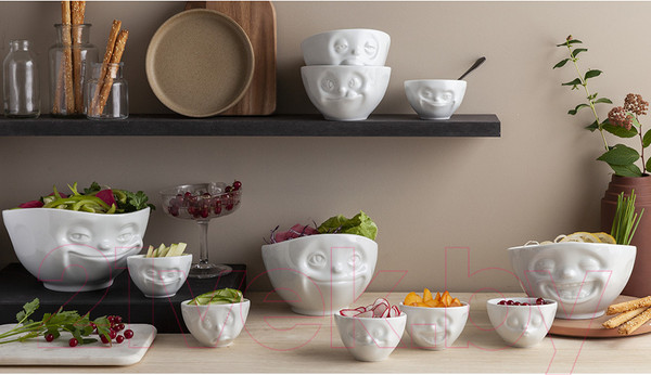 Изображение товара Набор салатников Tassen Laughing & Tasty / T01.25.01 (2шт, белый)