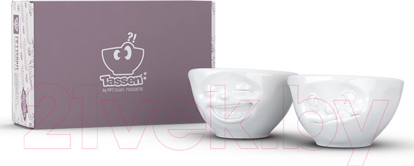 Изображение товара Набор салатников Tassen Laughing & Tasty / T01.25.01 (2шт, белый)