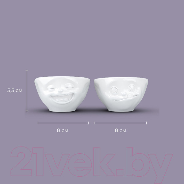 Изображение товара Набор салатников Tassen Laughing & Tasty / T01.25.01 (2шт, белый)