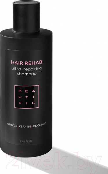 Изображение товара Шампунь для волос Beautific Hair Rehab Супер-восстанавливающий для поврежденных волос (250мл)
