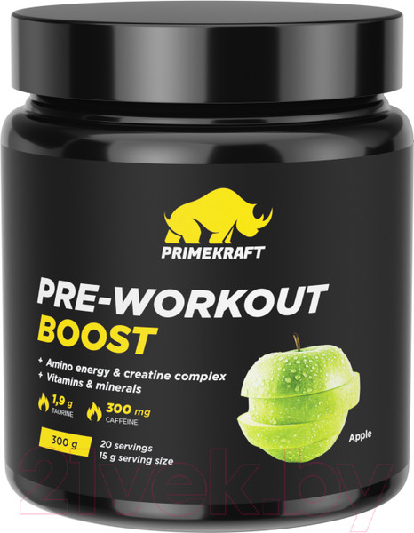 Изображение товара Предтренировочный комплекс Prime Kraft СПДПП Pre-Workout Boost Яблоко (300г)