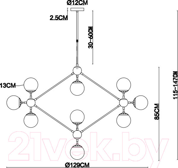 Изображение товара Люстра Arte Lamp Bolla A1664SP-15CC