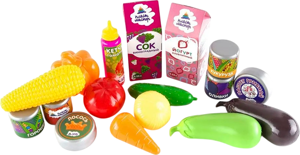 Изображение товара Набор игрушечных продуктов Пластмастер Скатерть-самобранка / 21022