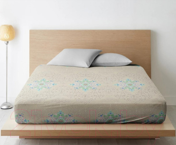 Изображение товара Простыня Ночь нежна Витраж на резинке 120x200x20 / 7314-3 (бежевый)