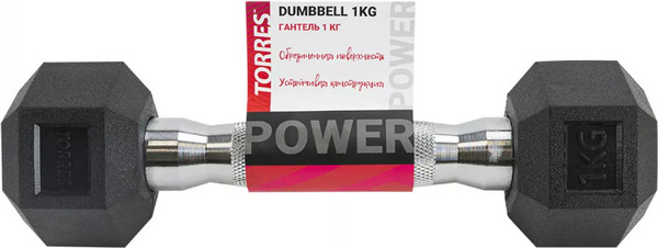 Изображение товара Гантель Torres PL51901 (1кг, черный)