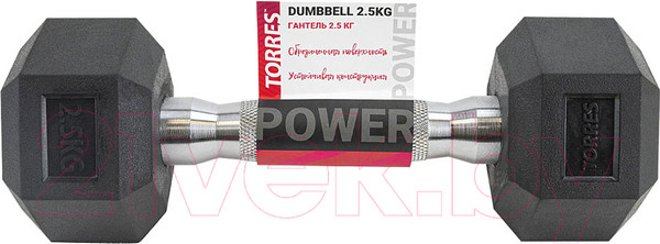 Изображение товара Гантель Torres PL519025 (2.5кг, черный)