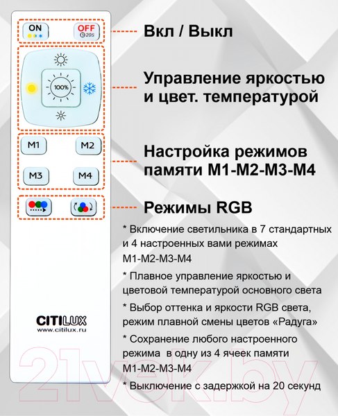 Изображение товара Потолочный светильник Citilux Симпла CL714K680G