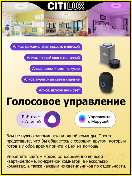 Изображение товара Потолочный светильник Citilux Стратус Смарт CL732A800G