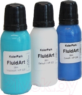 Изображение товара Набор красок KolerPark Fluid Art Атлантида Жидкий акрил (3x25мл)