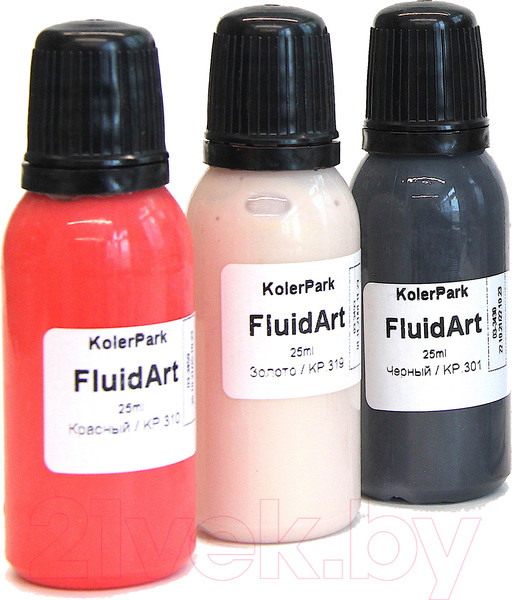 Изображение товара Набор красок KolerPark Fluid Art Вулкан Жидкий акрил (3x25мл)
