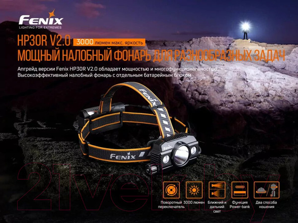 Изображение товара Фонарь Fenix Light HP30R V2.0/ HP30RV20 (черный)