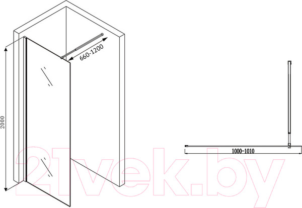 Изображение товара Душевая стенка Abber Immer Offen AG61100B