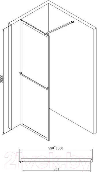 Изображение товара Душевая стенка Abber Immer Offen AG60100B