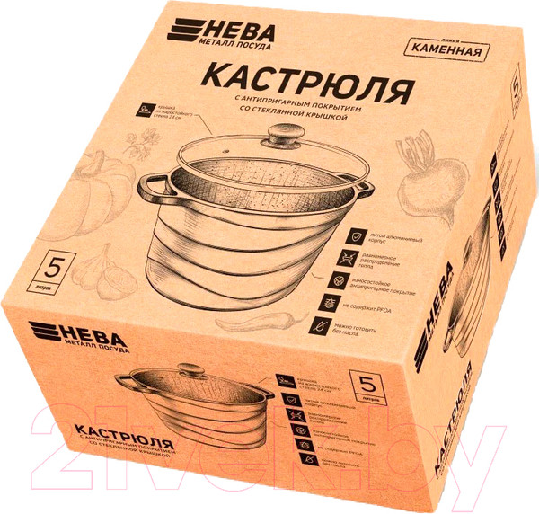 Изображение товара Кастрюля Нева Металл Посуда Черный гранит 186650