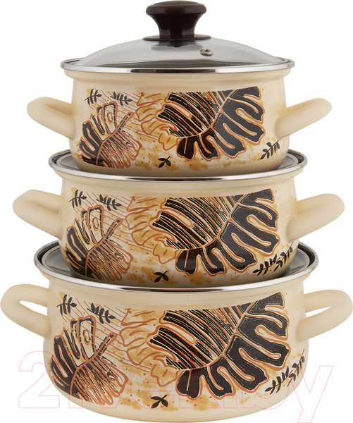 Изображение товара Набор кастрюль КМЗ Техас 1 Экстра (3шт, слоновый)