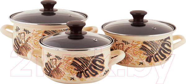 Изображение товара Набор кастрюль КМЗ Техас 1 Экстра (3шт, слоновый)