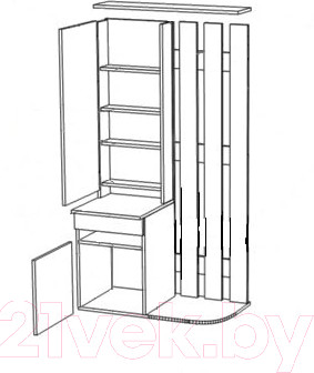 Изображение товара Секция в прихожую Артём-Мебель ДСП СН-100.02-01 (дуб крафт белый/дуб крафт серый)
