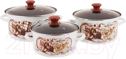 Изображение товара Набор кастрюль КМЗ Эспрессо 1 Экстра (3шт, белый)