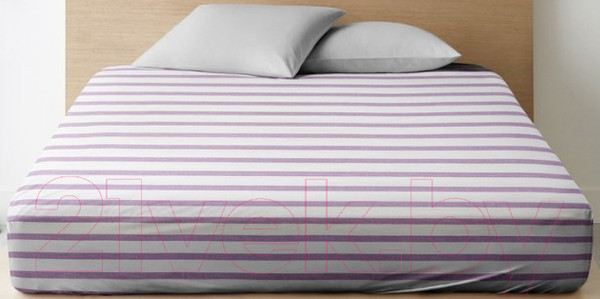 Изображение товара Простыня Ночь нежна Мрамор Нежный силуэт На резинке 200x200x20 / 7534-2 (лиловый)