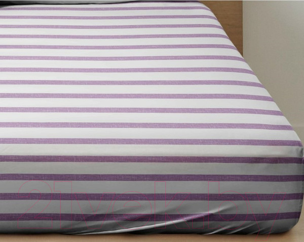 Изображение товара Простыня Ночь нежна Мрамор Нежный силуэт На резинке 200x200x20 / 7534-2 (лиловый)