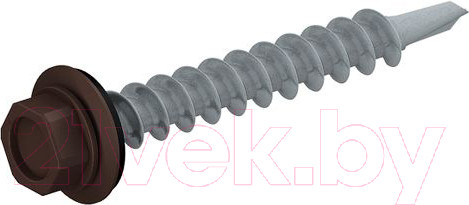 Изображение товара Саморез Starfix Кровельный по дереву 4.8x35 шайба с прокл. PT1 / SMC2-44456-200 (200шт, оцинкованный, RAL 8019 серо-коричневый)