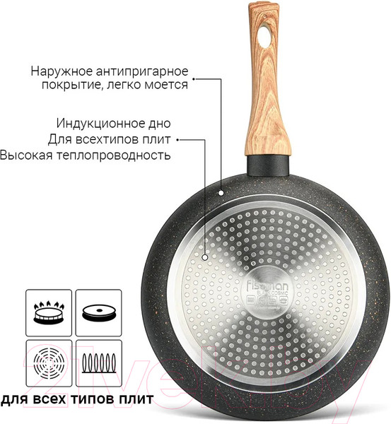 Изображение товара Сковорода Fissman Black Cosmic 4343