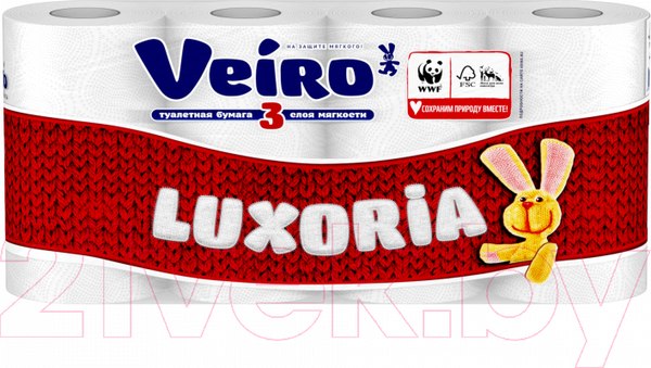 Изображение товара Туалетная бумага Veiro Luxoria 3х слойная (8рул)