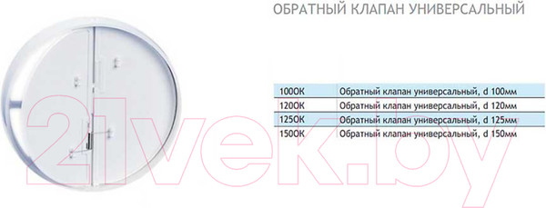 Изображение товара Обратный клапан вытяжного вентилятора Viento 120ОК Универсальный
