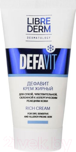 Изображение товара Крем для лица Librederm Defavit восстанавливающий успокаивающий витаминный жирный (50мл)