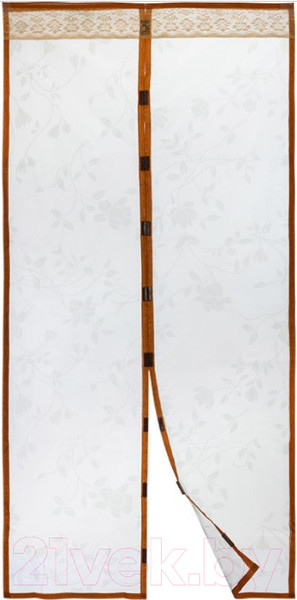 Изображение товара Москитная сетка на дверь Рыжий кот Капутомоскито Цветочный узор / 103711