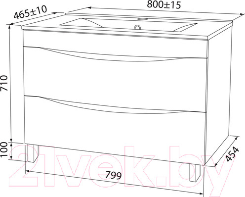 Изображение товара Тумба с умывальником IDDIS CLO80WFi95K
