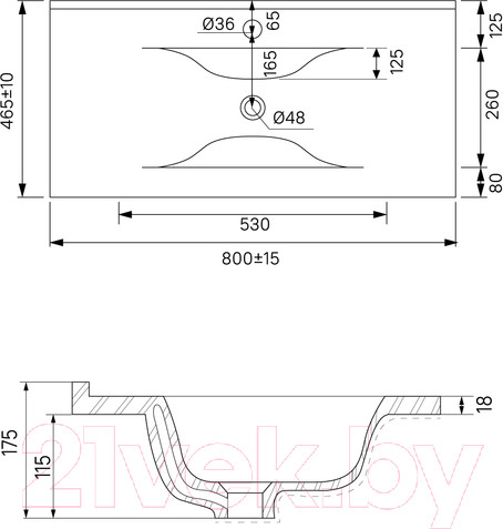 Изображение товара Тумба с умывальником IDDIS CLO80WFi95K