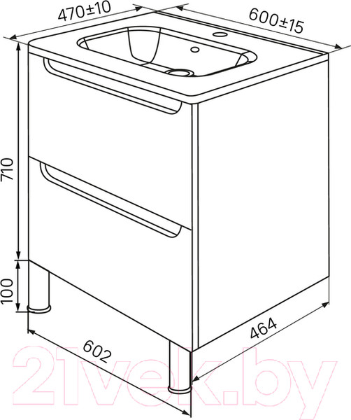 Изображение товара Тумба с умывальником IDDIS EDI60WFi95K